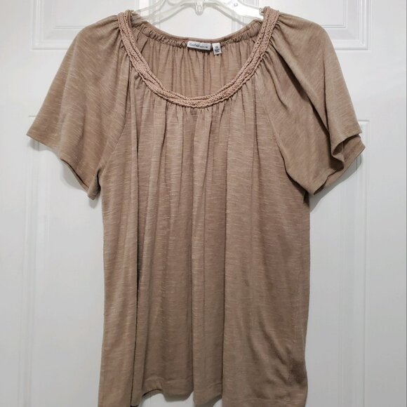 Croft & Barrow T-Shirt with braided neckline size 1X - Picture 1 of 12